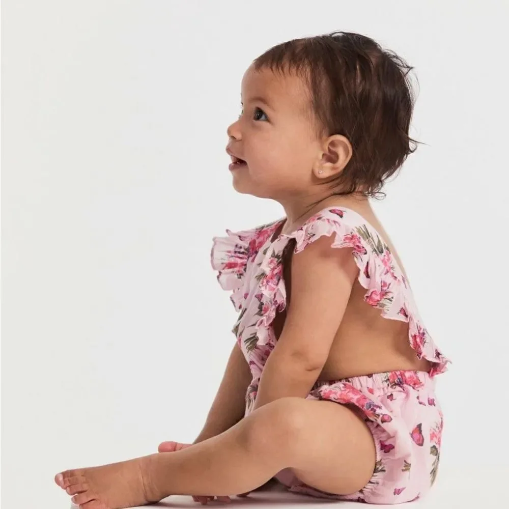 NWOT LOVESHACKFANCY BABY CANTARA PINAFORE - ROSEMARY MAUVE 6-12M